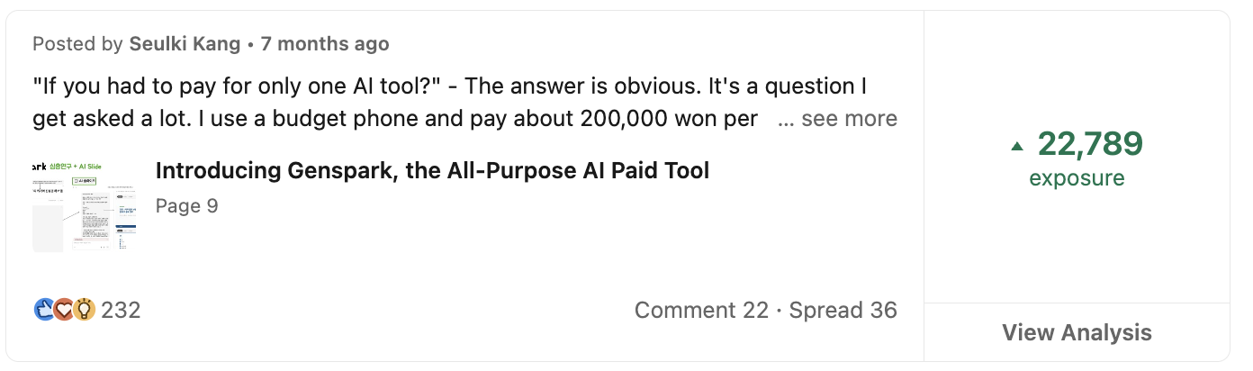 Genspark LinkedIn Post